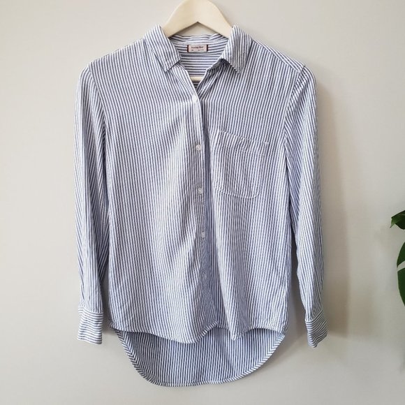 ARITZIA Sunday Best | Montana Striped Collar Button Down Shirt | Size XXS - Picture 4 of 16